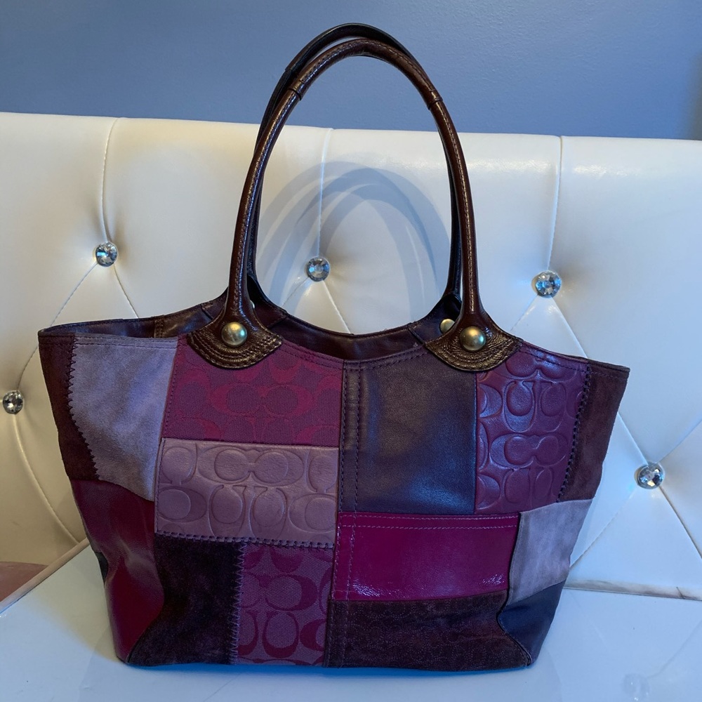 Coach Berry Patch Leather And Suede Tote